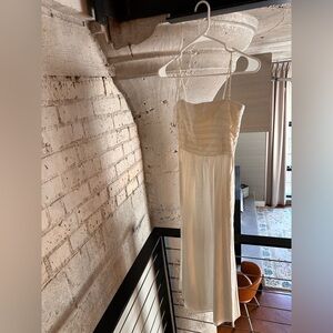 Reformation strapless white dress in cotton poplin, size 0. Worn once.